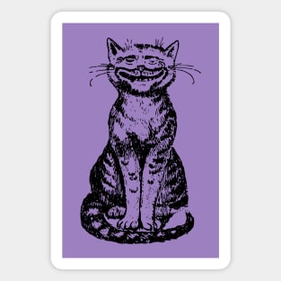 Smiling Cat on Purple Magnet